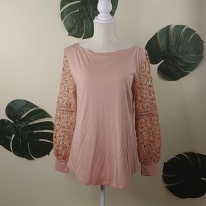 🌿Amaryllis🌿 floral lace long sleeve sweater